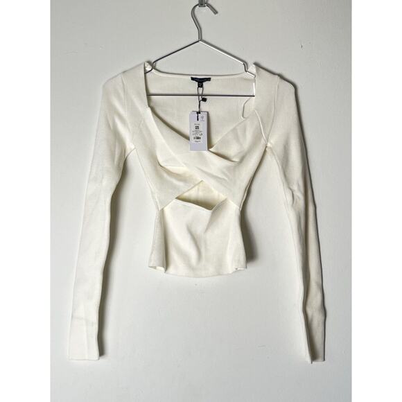 Dynamite Full Manche Longue pbt Ls Twist Front Sweater Size XS NWT - Picture 1 of 9